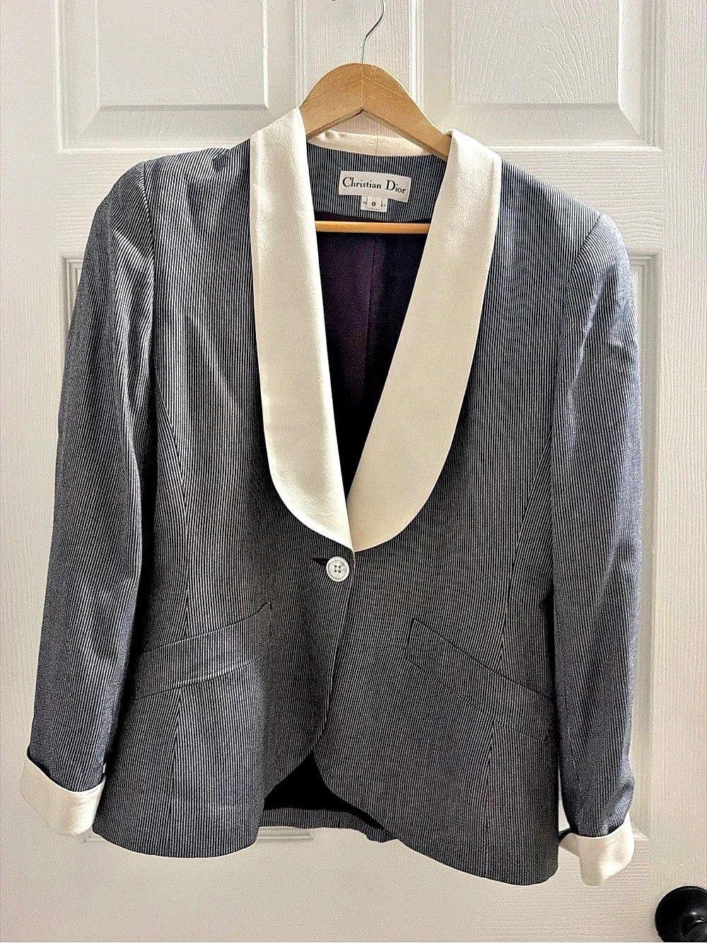 3 piece Christian Dior Striped Blazer Set Black & White Size 8